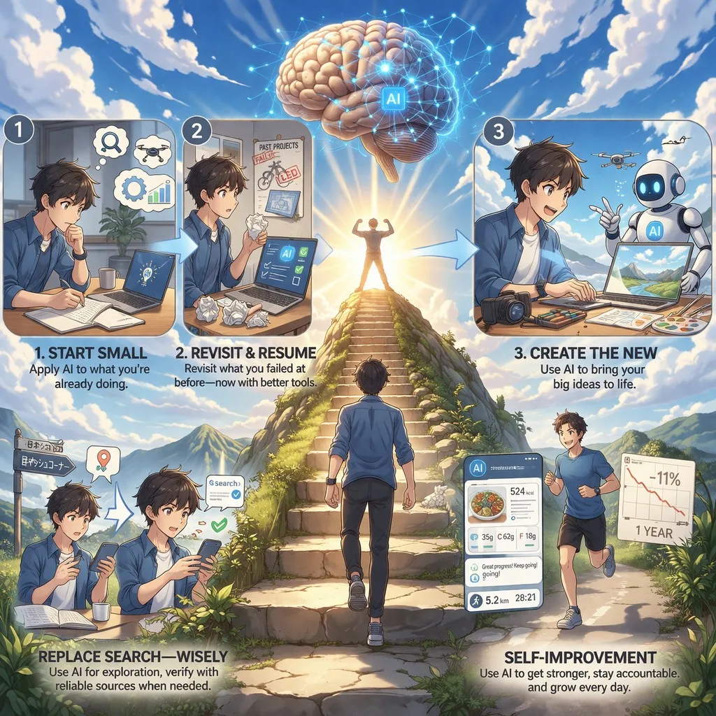 三階段 AI 使用法示意圖